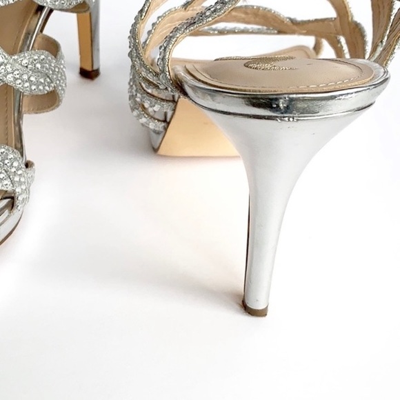 Beautiful Rhinestone wedding party heels euc - Picture 5 of 6